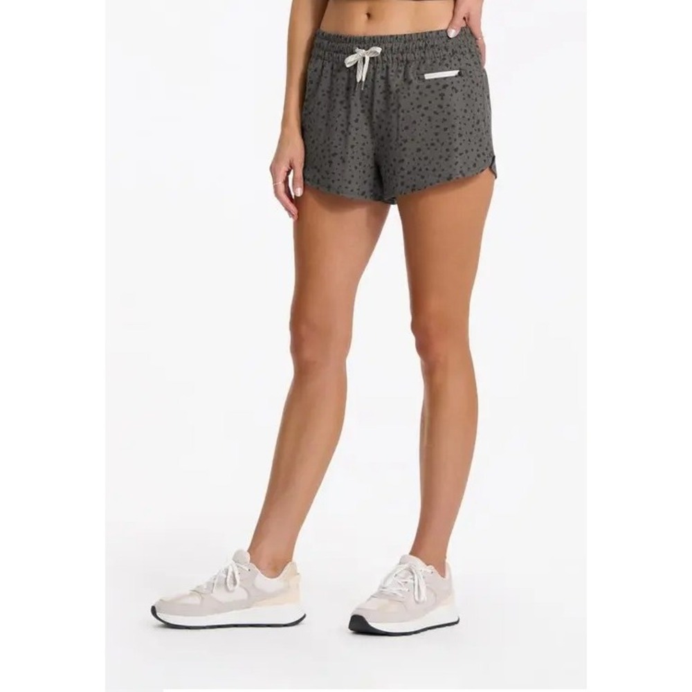Vuori Clementine 2.0 Elm Dot Drawstring Lined Running Short 2.5" Gray Size Large